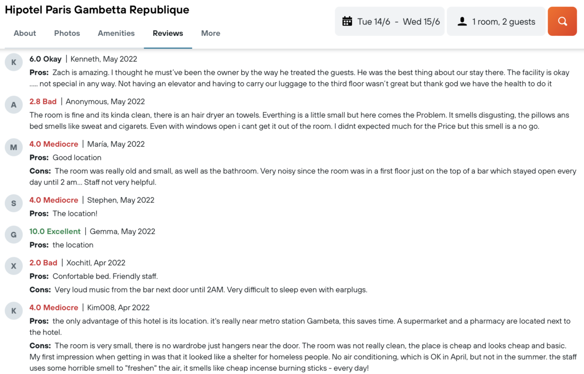 Reviews Kayak Hipotel Paris Gambetta République 2