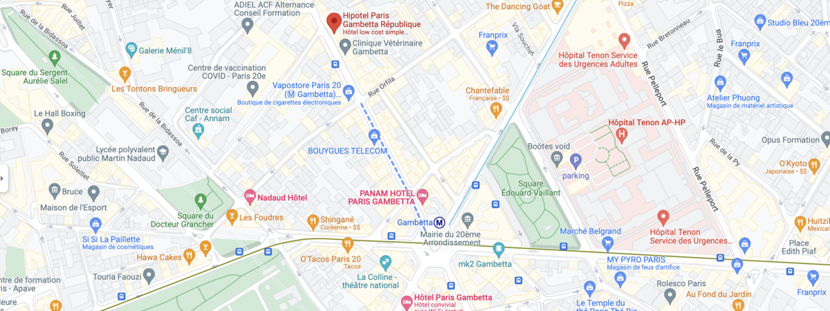 Google Maps Hipotel Paris Gambetta République